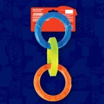 Nerf Dog 11.5in 3-Ring TPR Tug - Blue, Green & Orange - Image 2