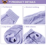 2 Pieces Dog Sweater for Small Dogs Chihuahua Clothes Spring Winter Cute Knitwear Turtleneck Thick Warm Clothes for Yorkie Cat Extra Small Dog Clothes (XX-Small) - Image 3