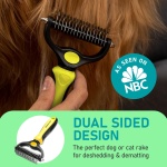 Maxpower Planet Pet Grooming Brush - Double Sided Shedding, Dematting Undercoat Rake for Dogs and Cats - Extra Wide Dog Grooming Brush - Yellow - Image 9