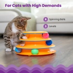 Catstages Tower of Tracks Cat Toy – 3-Level Track Tower with 6 Balls, Interactive Cat Toy for Indoor Enrichment - Image 7