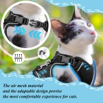 Cat Harness and Leash for Walking, Cat Car Harness, Escape Proof Soft Adjustable Vest Harnesses for Cats, Easy Control Breathable Reflective Strips Harness, Kitten Harness and Leash Set, Black, S - Image 5