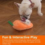 Amazon Basics Interactive Hide and Seek Squeaky Dog Plush Toy, Rabbit and Carrot, Orange and White, 5-Pack - Image 9