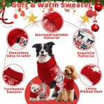 Christmas Dog Sweaters for Small Medium Large Dogs and Cats,Pet Soft Warm Holiday Outfit Girl & Boy,Pup Winter Clothes Turtleneck Double Knitting Collar for Outdoors Playing (Deer, M) - Image 6