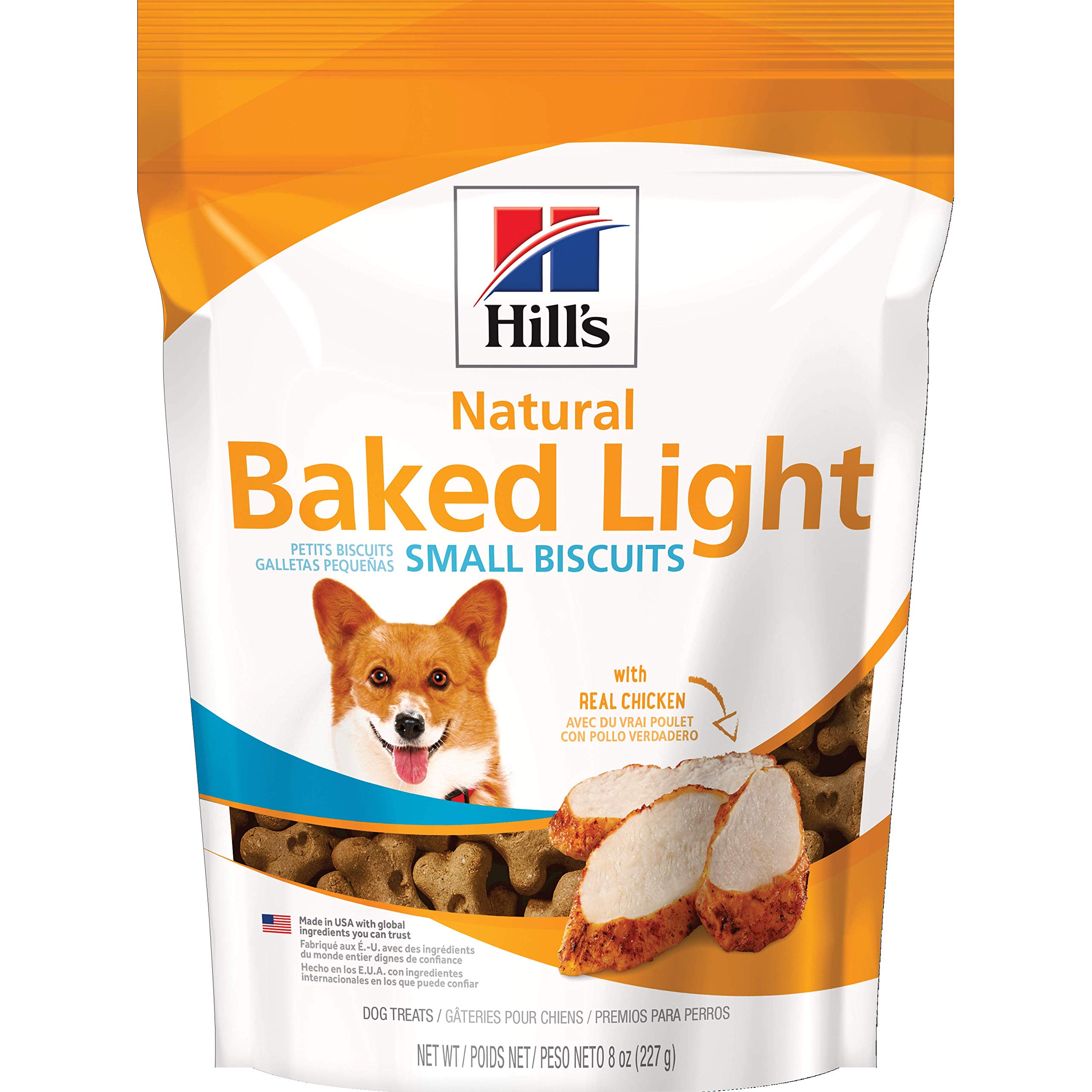Hill's Natural Baked Light Biscuits, All Life Stages, Great Taste, Mini Dog Treats, Chicken, 8 oz Bag