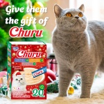 INABA Churu Cat Treats, Lickable, Squeezable Creamy Purée Cat Treat with Vitamin E, 0.5oz Each Tube, 22 Tubes, Holiday Variety Pack - Image 5