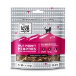 I and love and you Hair Meow't Hearties Cat Treats - Salmon - Grain Free, Omega 3 & 6, Prebiotics, Filler Free, 4oz Bag