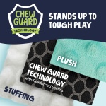 goDog Gators Squeaky Plush Dog Toy with Chew Guard Technology, Durable Fabric & Squeaker for Active Play, Blue, Large - Image 6