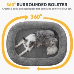 JOEJOY Orthopedic Dog Beds Large Sized Dog, XL Egg-Crate Memory Foam Pet Couch Bed with Bolster Sides, Waterproof Lining, Removable Washable Cover & Non-Slip Bottom, Grey - Image 7