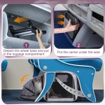 Pet Carrier Airline Approved on Wheels - Two Sided Expandable Cat Soft Carrier for Puppy and Cats Under 26lbs, Rolling Cat Carrier for Airplane, Camping, Outdoor - Image 2