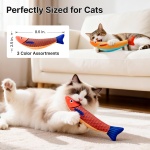 Potaroma Cat Toys Saury Fish, 3 Pack, Catnip Crinkle Sound, Soft and Durable, Interactive Kitten Kicker for Indoor Kitty Exercise 9.4 Inches for All Breeds - Image 3