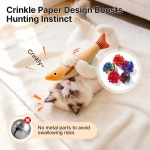 Potaroma Cat Toys Saury Fish, 3 Pack, Catnip Crinkle Sound, Soft and Durable, Interactive Kitten Kicker for Indoor Kitty Exercise 9.4 Inches for All Breeds - Image 5