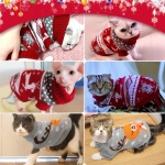 HYLYUN Cat Christmas Sweater 2 Packs - Puppy Christmas Sweater Pet Reindeer Snowflake Sweaters for Kittys and Small Dogs M - Image 2