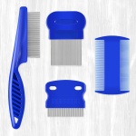 4-Pack Stainless Steel Flea Combs for Dogs & Cats – Large Size for Grooming & Lice Removal