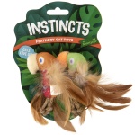 Instincts by SmartyKat 2-Pack HappyNip Love Mates Feather Birds Plush Cat Toys, Contains Catnip & Silvervine - Orange/Green, 2-Pack - Image 7