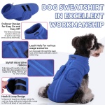 Queenmore Soft Fleece Dog Jacket, Warm Winter Coat with Leash Hole, Dachshund Sweaters for Small Dogs Cats Boy or Girl (Blue, S) - Image 7