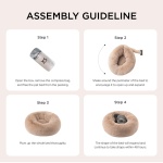 Bedsure Calming Dog Bed for Small Dogs - Donut Washable Small Puppy Bed, 23 inches Anti-Slip Round Fluffy Plush Faux Fur Large Cat Bed, Fits up to 25 lbs Pets, Camel - Image 3