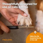 Fiskars Pet Nail File, Cat and Dog Nail File, Contoured Shape & SoftGrip Handle for Smooth Finishing, 7.25”, Orange/Black - Image 5