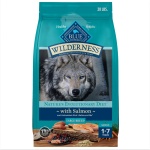 Blue Buffalo Wilderness Natural High-Protein Dry Food for Adult Dogs, with Wholesome Grains, Salmon, 28-lb Bag.