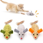 Potaroma Cat Toys: 3pcs Squeak Mice Interactive Catnip Silvervine Animals for Indoor Kittens - Dental Matatabi Cat Nip & Chew Exercise Toy for All Breeds & Species