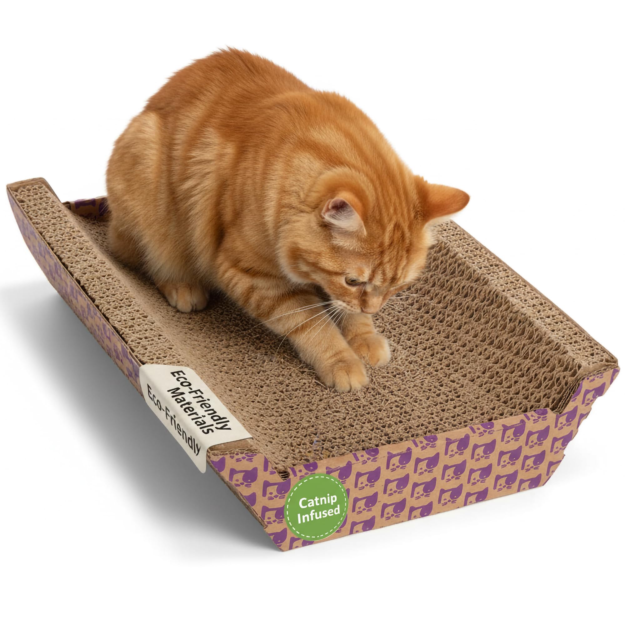 81VL+XUocFL SmartyKat Super Scratcher Chaise Corrugated Cat Scratcher, Catnip Infusion Technology - Brown, One Size - Image 1