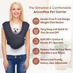 AnccoPlus Dog Carrier for Small Dogs, Front Facing Dog Carrier Sling, Hands Free Cat Sling, Size Adjustable, Reducing Back Pain, Soft Cotton, Premium Dog Sling Carrier (Regular, Charcoal Black) - Image 6