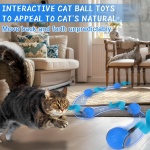 BABORUI Interactive Cat Toy Ball - Automatic Interactive Cat Toys for Indoor Cats with 3 Tails, 2 Speeds Rechargeable Cat Enrichment Toys for Small/Medium/Large Cats to Keep Them Busy(Blue) - Image 7