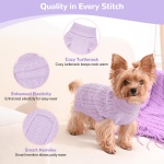 Lorehelina 2 Pack Dog Sweaters for Small Dogs Winter Turtleneck Pullover Cable Knit Fleece Stretch Puppy Doggie Chihuahua Toy Poodle Yorkie Pomeranian Boy Girl Pet Clothes (S, Pink & Purple) - Image 5