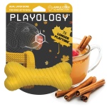 Playology Dog Toys | Dual Layer Bone Durable Chew Toy Bone for Dogs | Medium Apple Cider Scented Toy - Limited Edition Fall Scent | Easy to Clean and Made from Non Toxic Materials