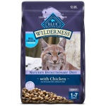 Blue Buffalo Wilderness Natural Adult Dry Cat Food, High-Protein and Grain-Free Diet, Supports Healthy Muscle Development and a Healthy Immune System, Chicken, 12-lb. Bag
