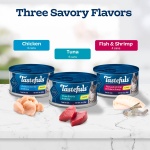 Blue Buffalo Tastefuls Flaked Wet Cat Food Variety Pack, Made with Natural Ingredients, Tuna, Chicken, Fish & Shrimp, 3-oz Cans (12 Count, 4 of Each) - Image 7