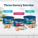 Blue Buffalo Tastefuls Flaked Wet Cat Food Variety Pack, Made with Natural Ingredients, Tuna, Chicken, Fish & Shrimp, 5.5-oz Cans (24 Count, 8 of Each) - Image 10