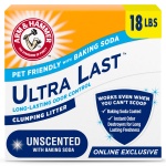 ARM & Hammer Ultra Last Clumping Cat Litter Unscented MultiCat 18 Lbs. Pet Friendly with Baking Soda Odor Control Litter