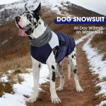 FUAMEY Dog Winter Coat Navy XXL, Warm Jacket Large Dogs Dress Fast Chilly Morning, Sleeveless Design for Free Move,(2XL-Navy) - Image 3