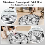 ORSDA Cat Water Fountain Stainless Steel, 2L/67oz Pet Fountain for Cats Inside, Automatic Dog Drinking Dispenser Cat Feeding & Watering Supplies with 2 Filter - Image 5