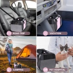 Pet Carrier Airline Approved on Wheels - Two Sided Expandable Cat Soft Carrier for Puppy and Cats Under 26lbs, Rolling Cat Carrier for Airplane, Camping, Outdoor - Image 7