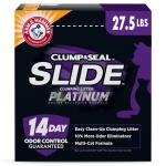ARM & Hammer Clump & Seal Slide Platinum Multi-Cat Clumping Cat Litter, 14-Day Odor Control, EZ Clean Technology, 27.5 lbs – No Scrubbing, Powerful Odor Eliminator