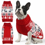 Christmas Dog Sweaters for Small Medium Large Dogs and Cats,Pet Soft Warm Holiday Outfit Girl & Boy,Pup Winter Clothes Turtleneck Double Knitting Collar for Outdoors Playing (Deer, M)