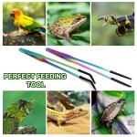 OLIISS Stainless Steel Reptile Feeding Tongs with Rubber Tip - 10.6" Straight & Curved Tweezers for Aquariums & Crafts - Feeder Tools for Bearded Dragons & Lizards - Terrarium Tank Supplies - 2 Pack - Image 2