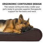 Furhaven Orthopedic Dog Bed for Large Dogs w/ Removable Washable Cover, For Dogs Up to 150 lbs - Ultra Plush Faux Fur & Suede Luxe Lounger Contour Mattress - Chocolate, Jumbo Plus/XXL - Image 3