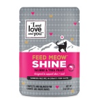 I and Love and You Feed Meow Wet Cat Food Toppers, Shine Formula with Salmon and Tuna, Omegas 3 and 6 for Healthy Skin and Coat, Grain Free, No Fillers, 3 Oz Pouches, 1 Pouch Trial Size