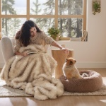 Bedsure Calming Dog Bed for Small Dogs - Donut Washable Small Puppy Bed, 23 inches Anti-Slip Round Fluffy Plush Faux Fur Large Cat Bed, Fits up to 25 lbs Pets, Camel - Image 5