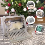 SportPet Designs Foldable Travel Cat Carrier - Front Door Plastic Collapsible Carrier Collection, Waterproof Bed - Image 4